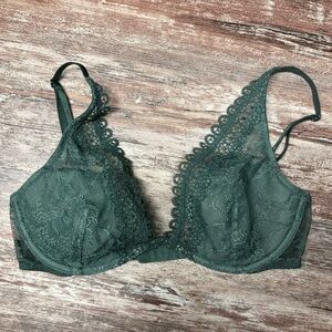 Victoria’s Secret | VGUC Very Sexy Unlined Plunge Green Lace Bra, 32D